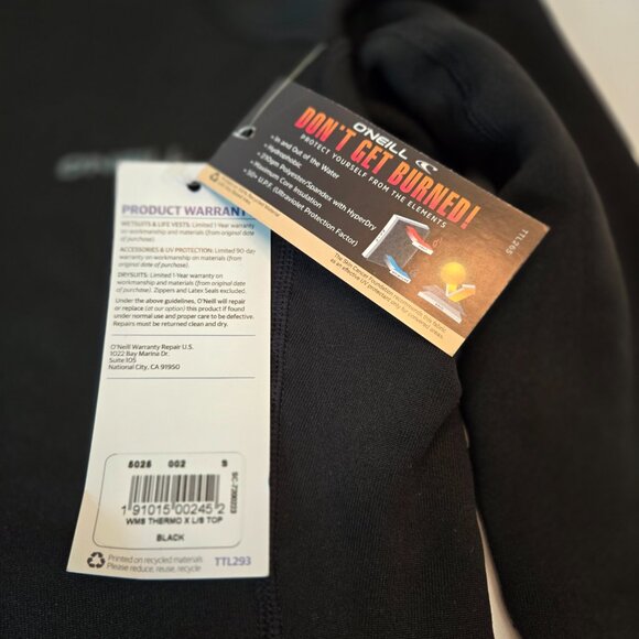 O'NEILL Women's Thermo X Long Sleeve Insulative Top Sz: S Black - Picture 6 of 12